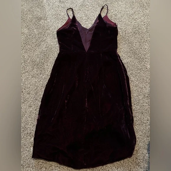 Adelyn Rae Velvet and Mesh Spaghetti Sweetheart neckline Mini Dress Burgundy - Picture 6 of 7